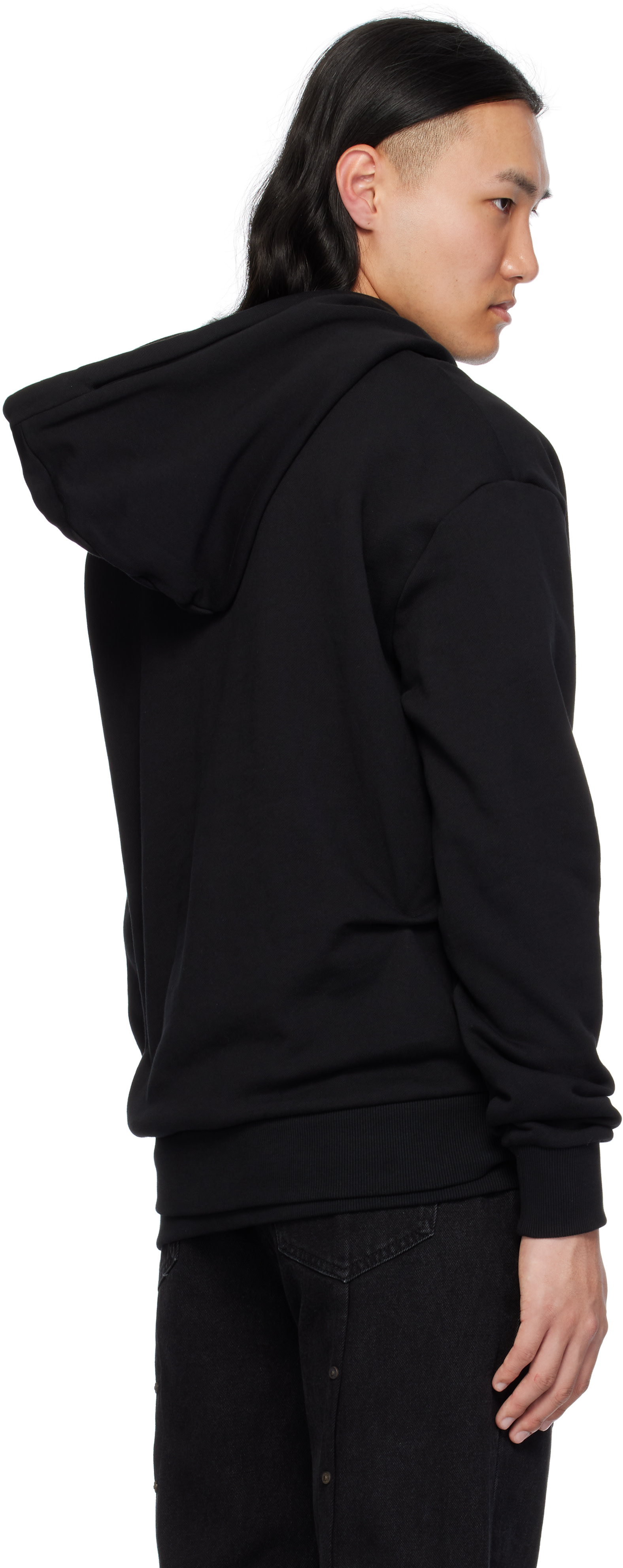 KUSIKOHC - Pull à capuche noir à rivets