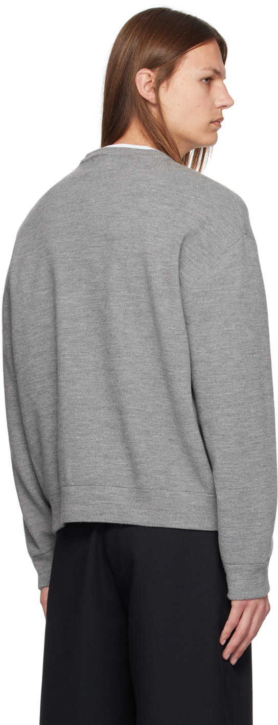 Solid Homme - Pull gris à col ras du cou
