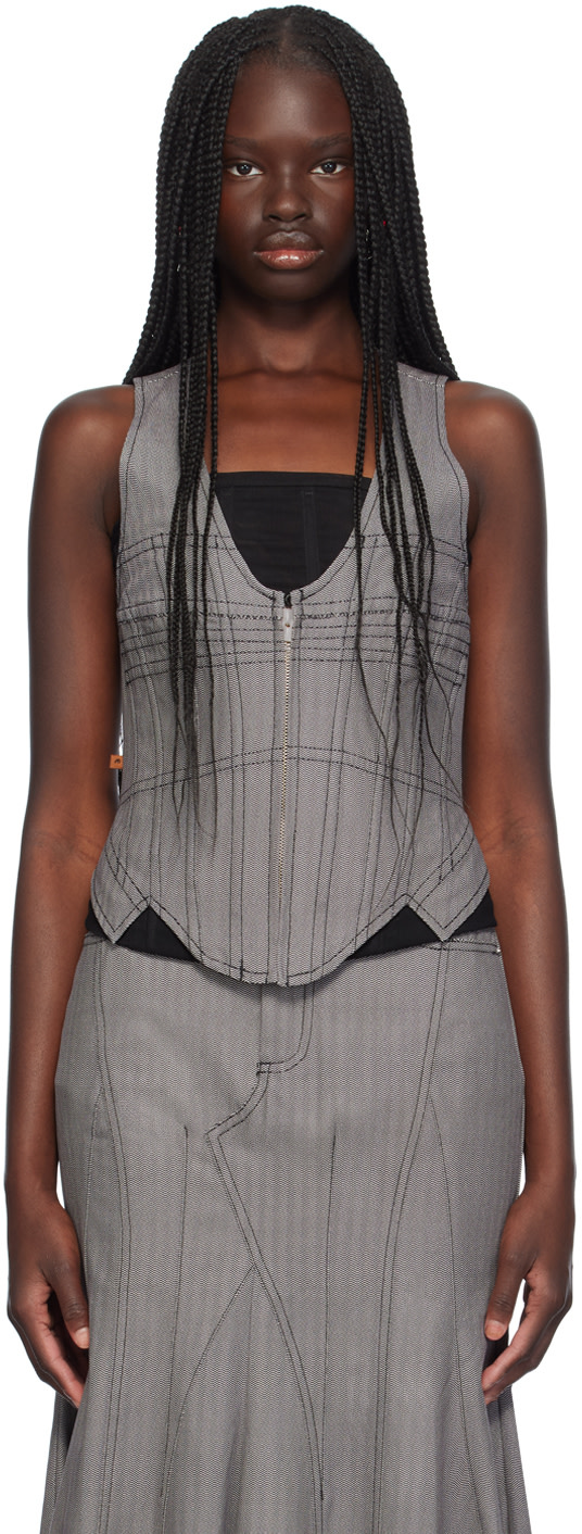 Miaou - Corset Dolly noir et blanc