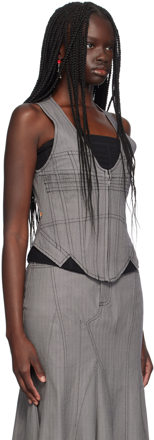Miaou - Corset Dolly noir et blanc