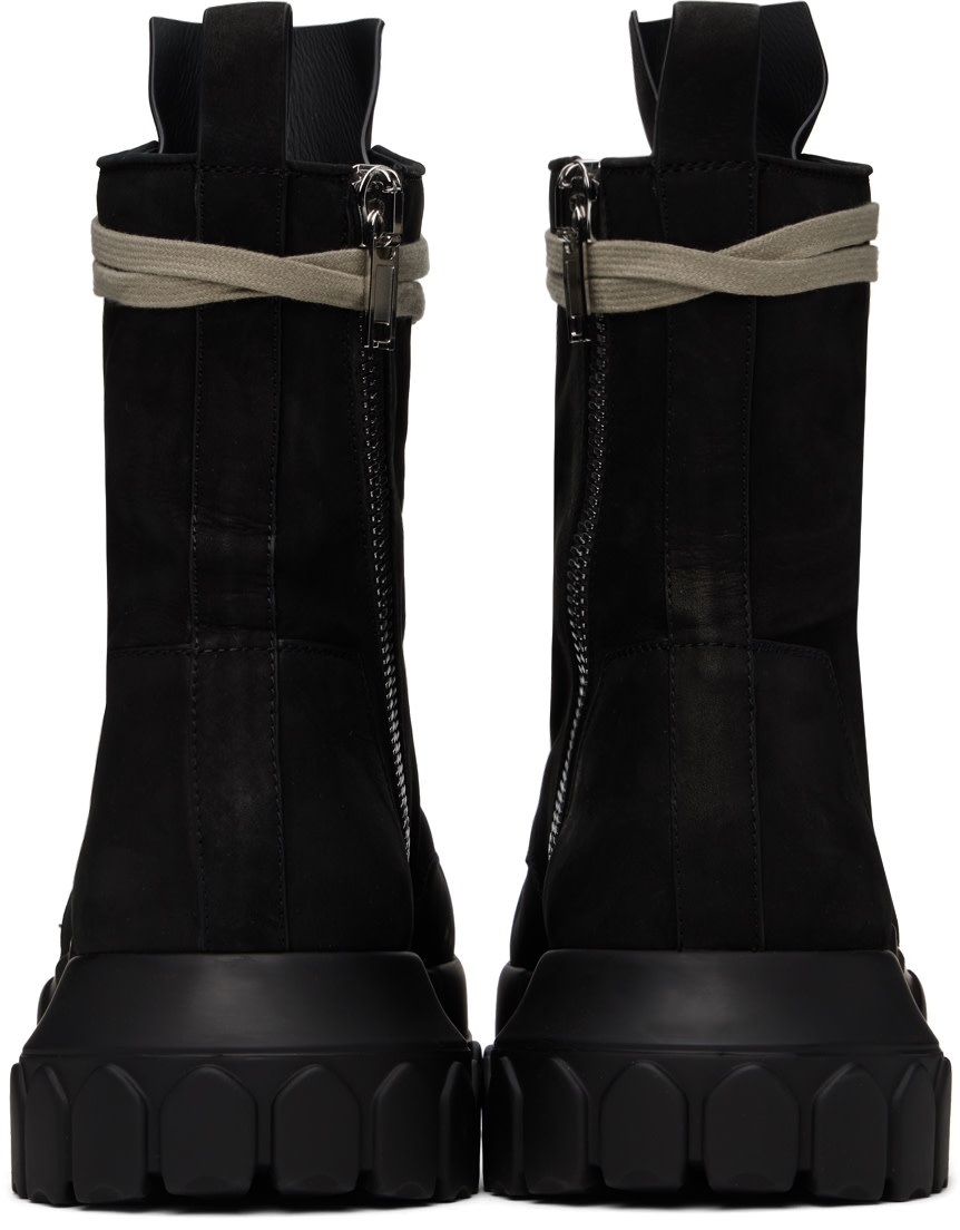 Rick Owens: Black Porterville Army Tractor Boots | SSENSE