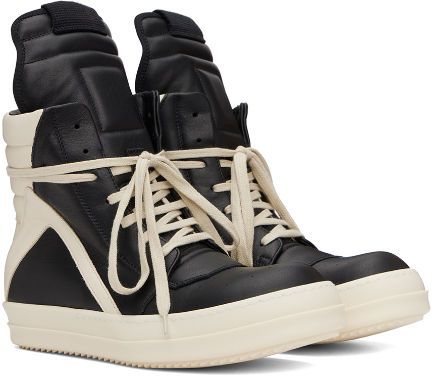 Rick Owens: Black Porterville Geobasket Sneakers | SSENSE
