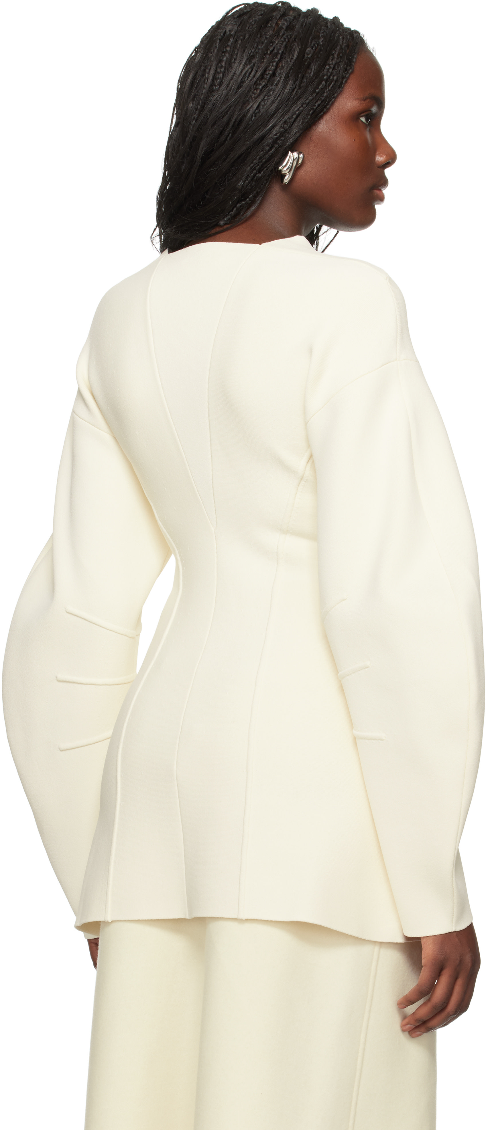 Jil Sander - Pull à manches longues blanc cassé