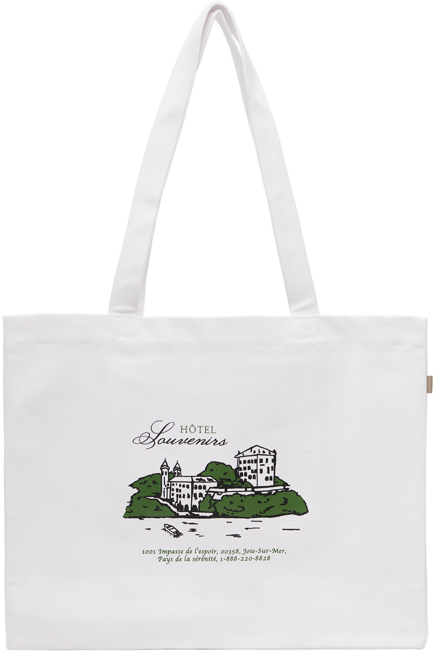 A.P.C.: JJJJoundエディション ホワイト Hôtel Souvenirs トートバッグ