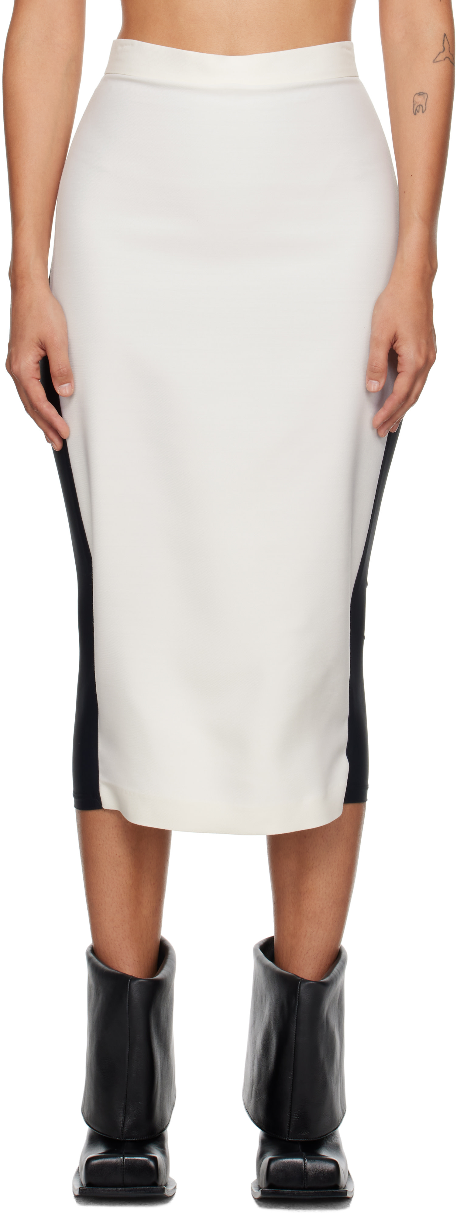 Pushbutton - Jupe-short blanc cassé à panneaux