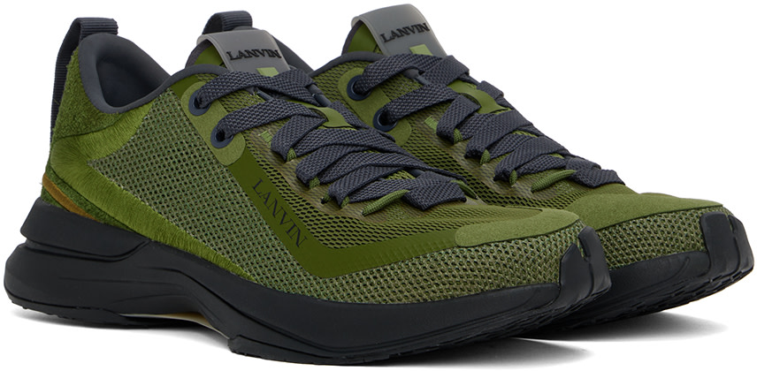 Lanvin - Khaki L-I Mesh Sneakers