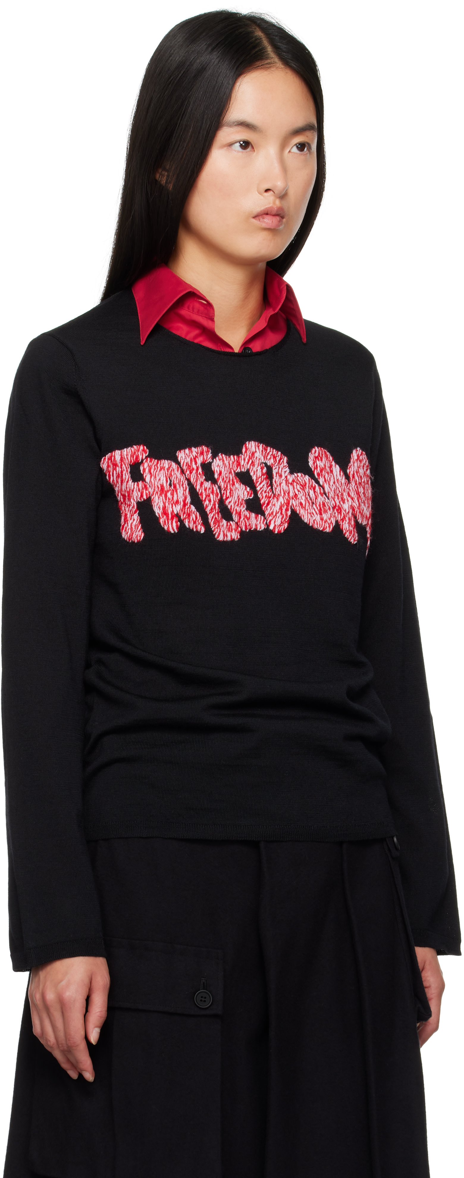 Comme des Garçons Shirt - Pull 'Freedom' noir