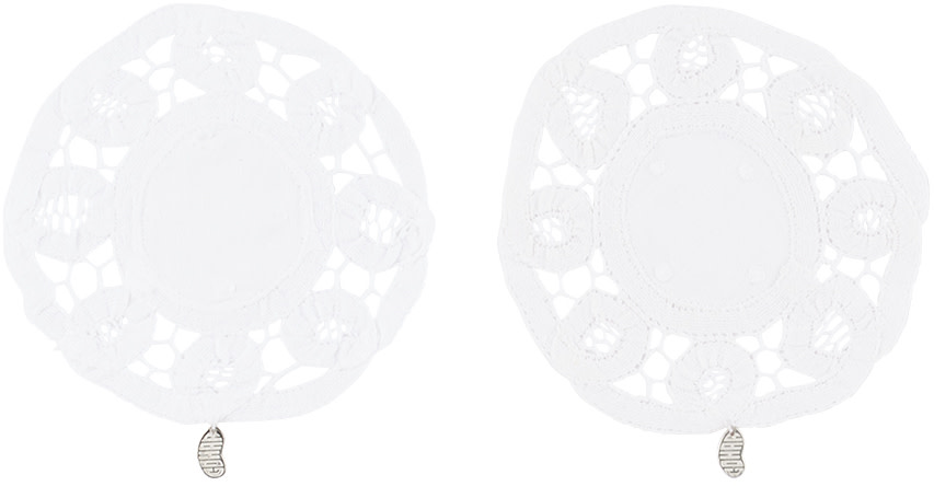 Gohar World - White Lace & Bean Coaster Set