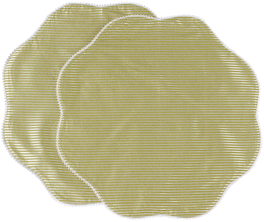 Gohar World - Ensemble de napperons verts à rayures irisées - Table V