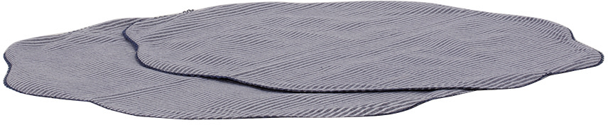 Gohar World - Ensemble de napperons bleu marine à rayures irisées - Table V