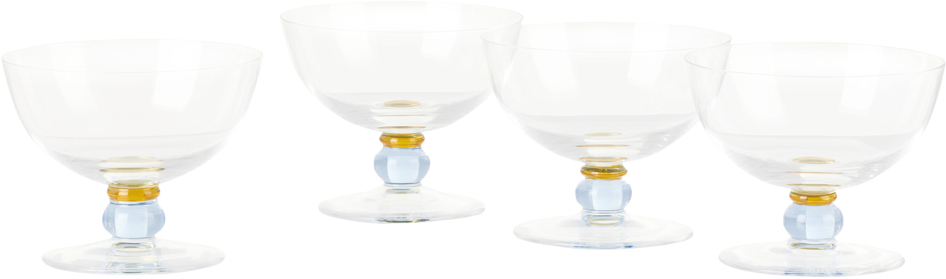 Akua Objects - 블루 & 오렌지 노암 샴페인잔 세트