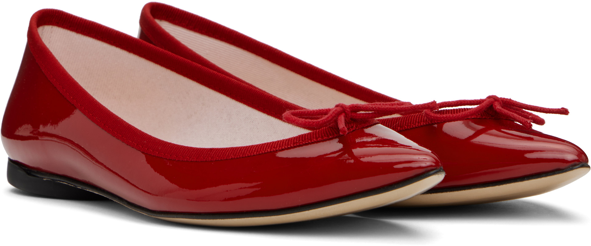 Repetto: Red Brigitte Pointy Toe Ballerina Flats | SSENSE China