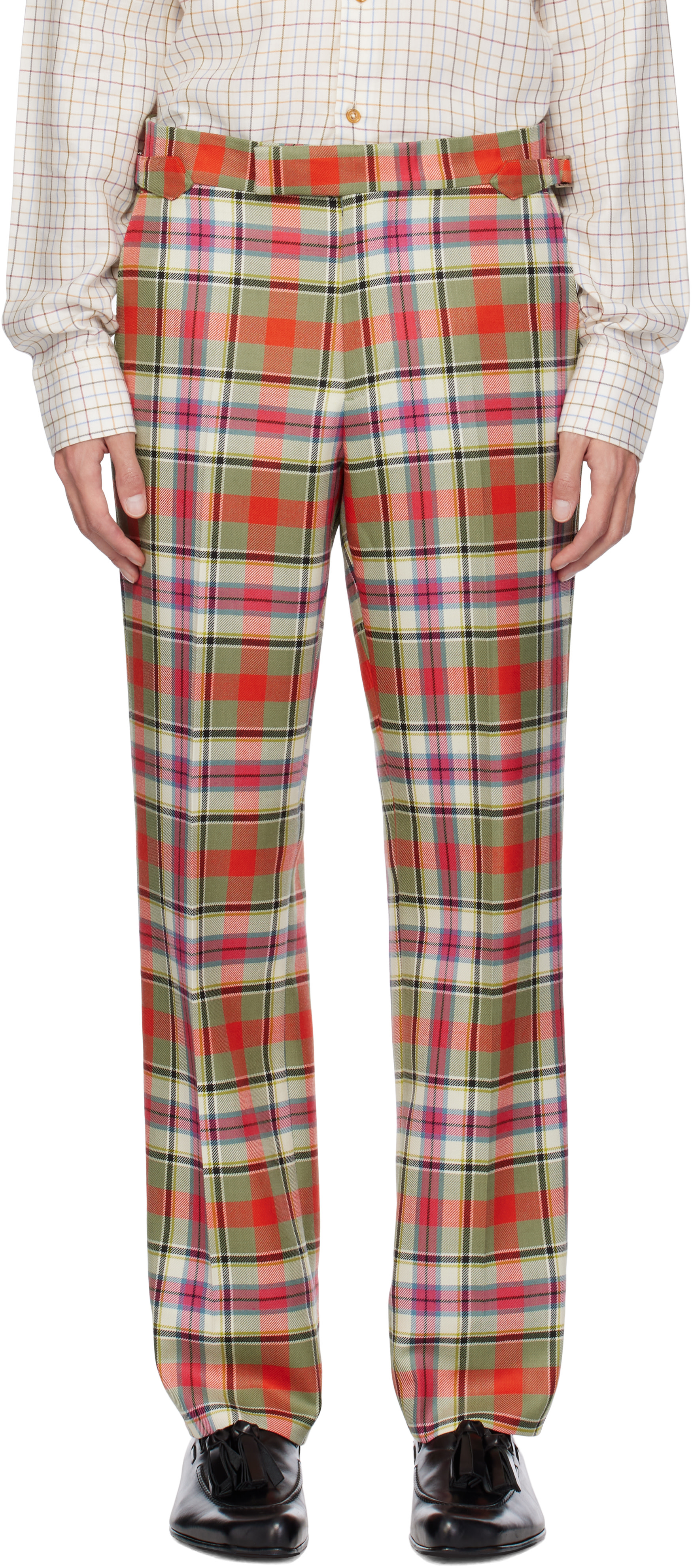 Vivienne Westwood: Green & Red Sang Trousers | SSENSE United Kingdom Vivienne Westwood: Green & Red Sang Trousers | SSENSE United Kingdom
