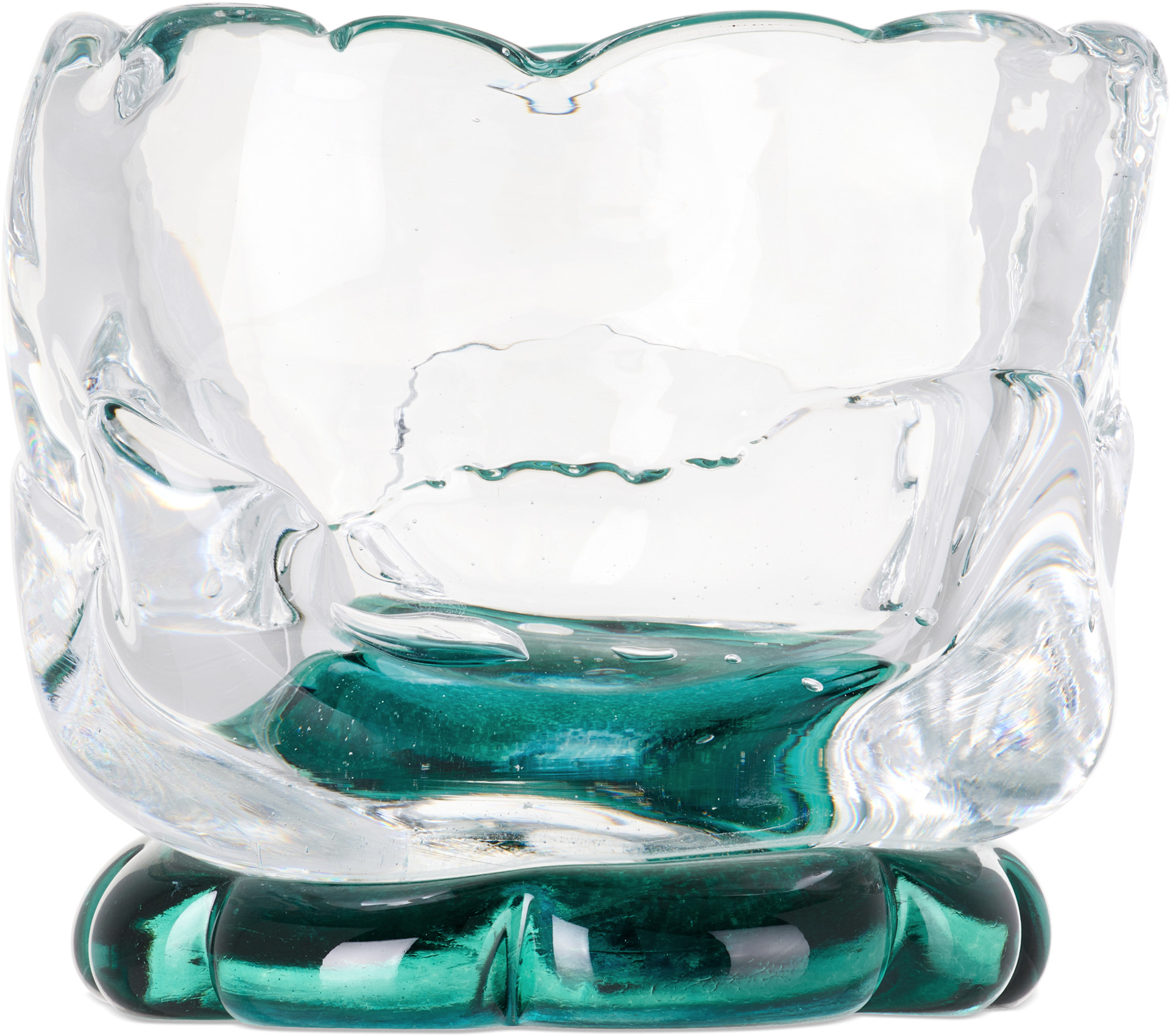 Szkło - Vase vert à base en forme de fleur exclusif à SSENSE