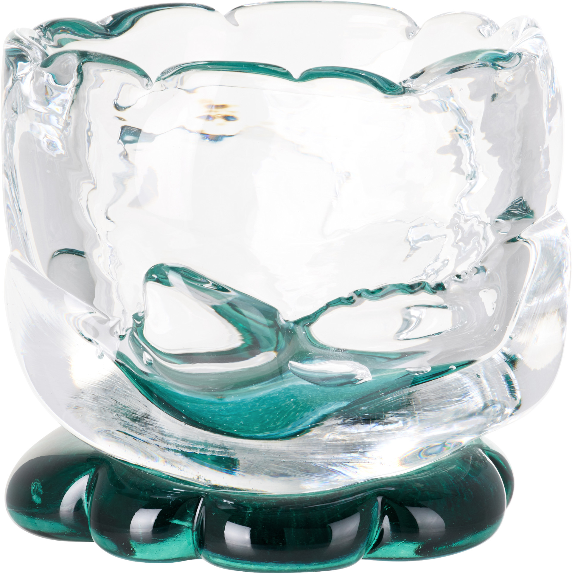 Szkło - Vase vert à base en forme de fleur exclusif à SSENSE