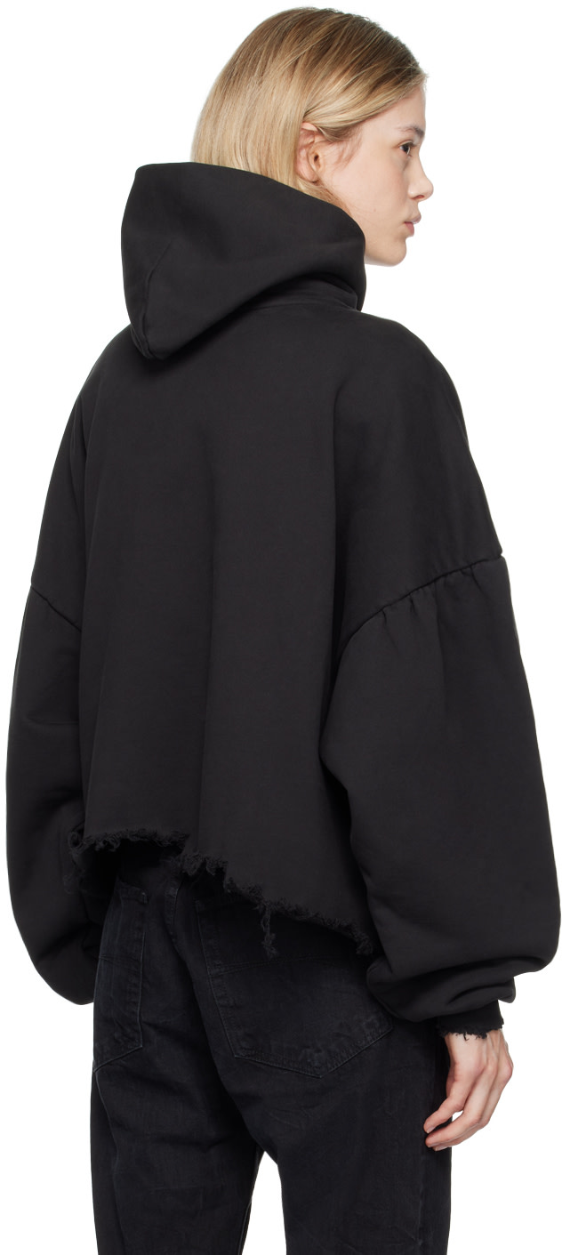 BALENCIAGA ブラック フーディ Balenciaga: ブラック ディストレス フーディ | SSENSE 日本