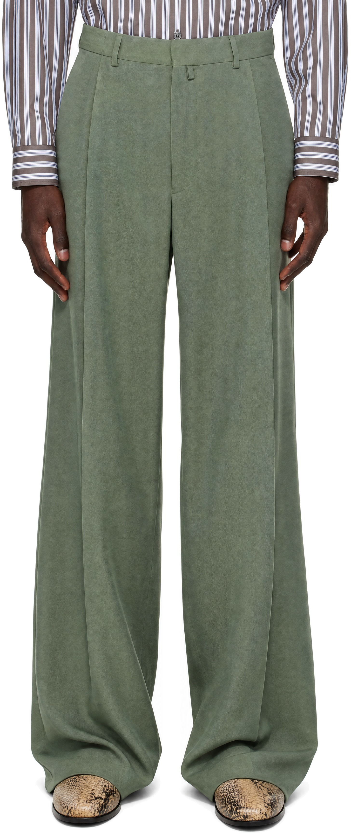 Dries Van Noten - Green Wool Trousers