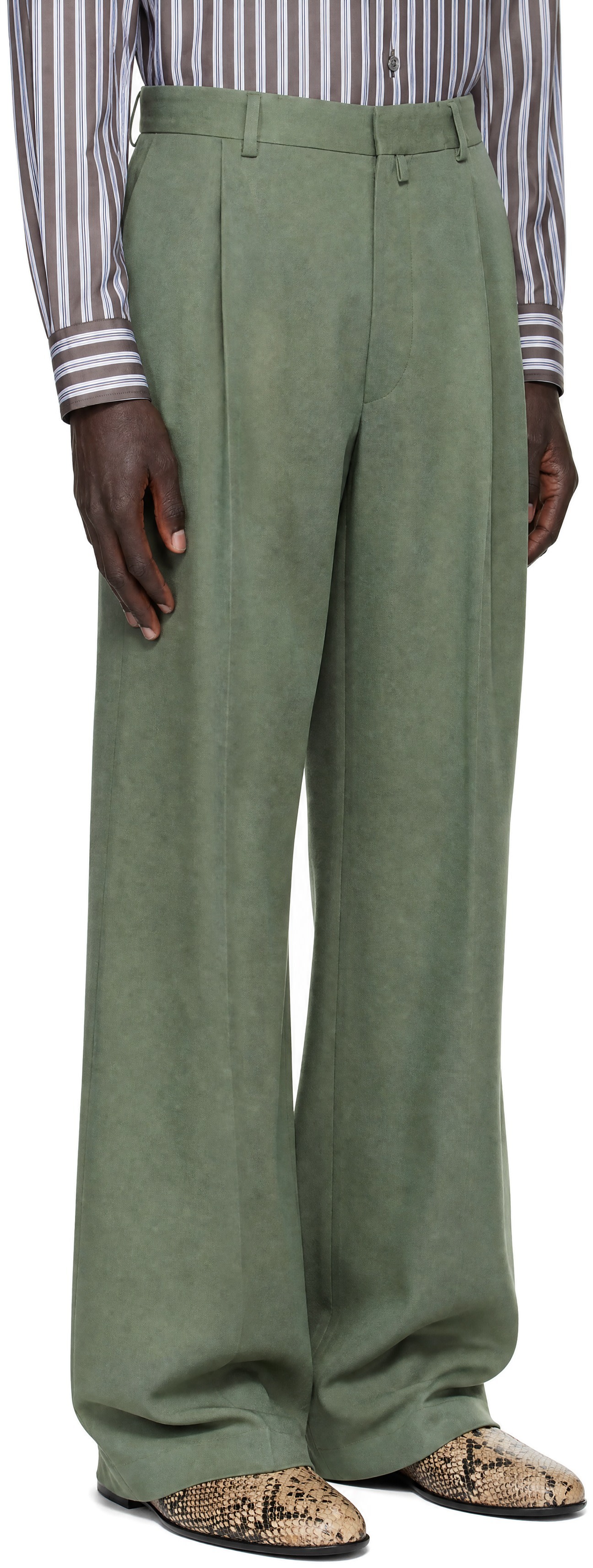 Dries Van Noten - Green Wool Trousers