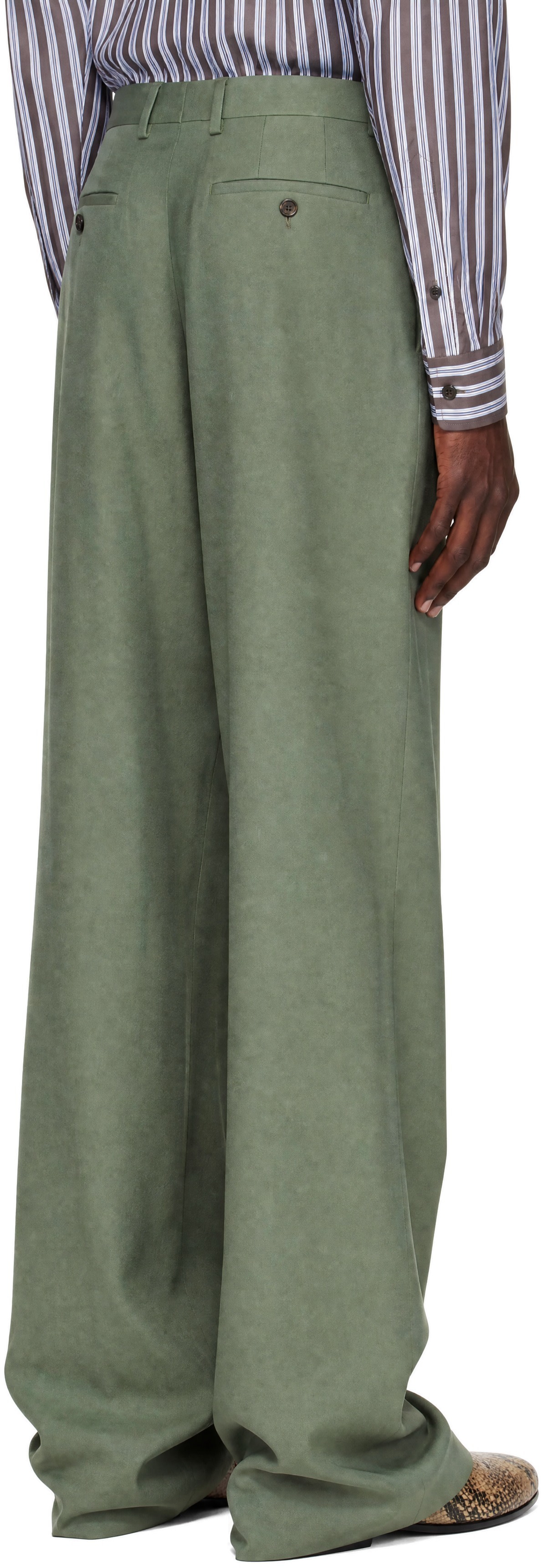Dries Van Noten - Green Wool Trousers