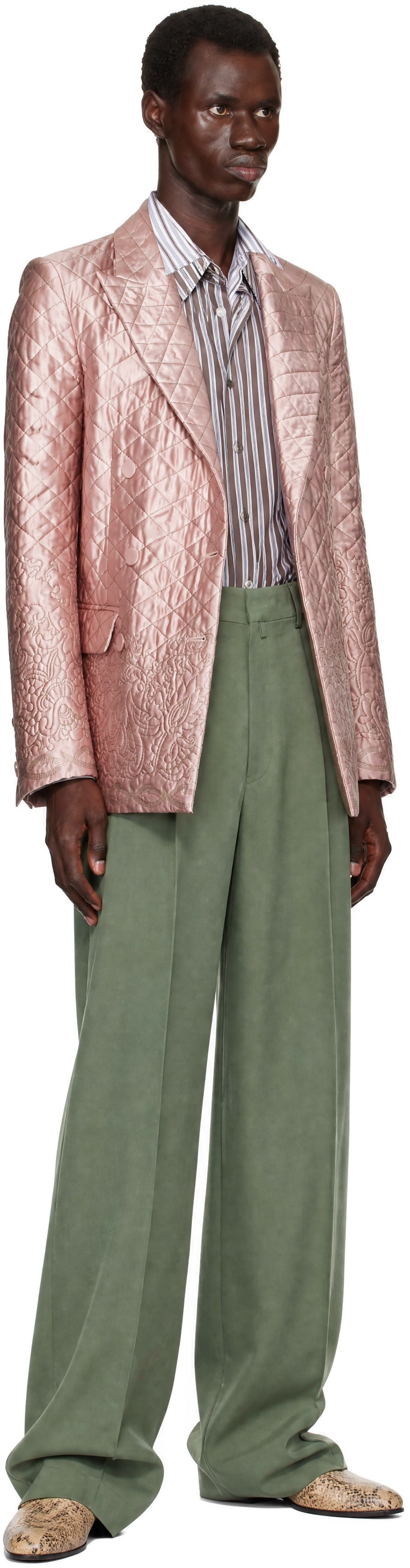 Dries Van Noten - Green Wool Trousers