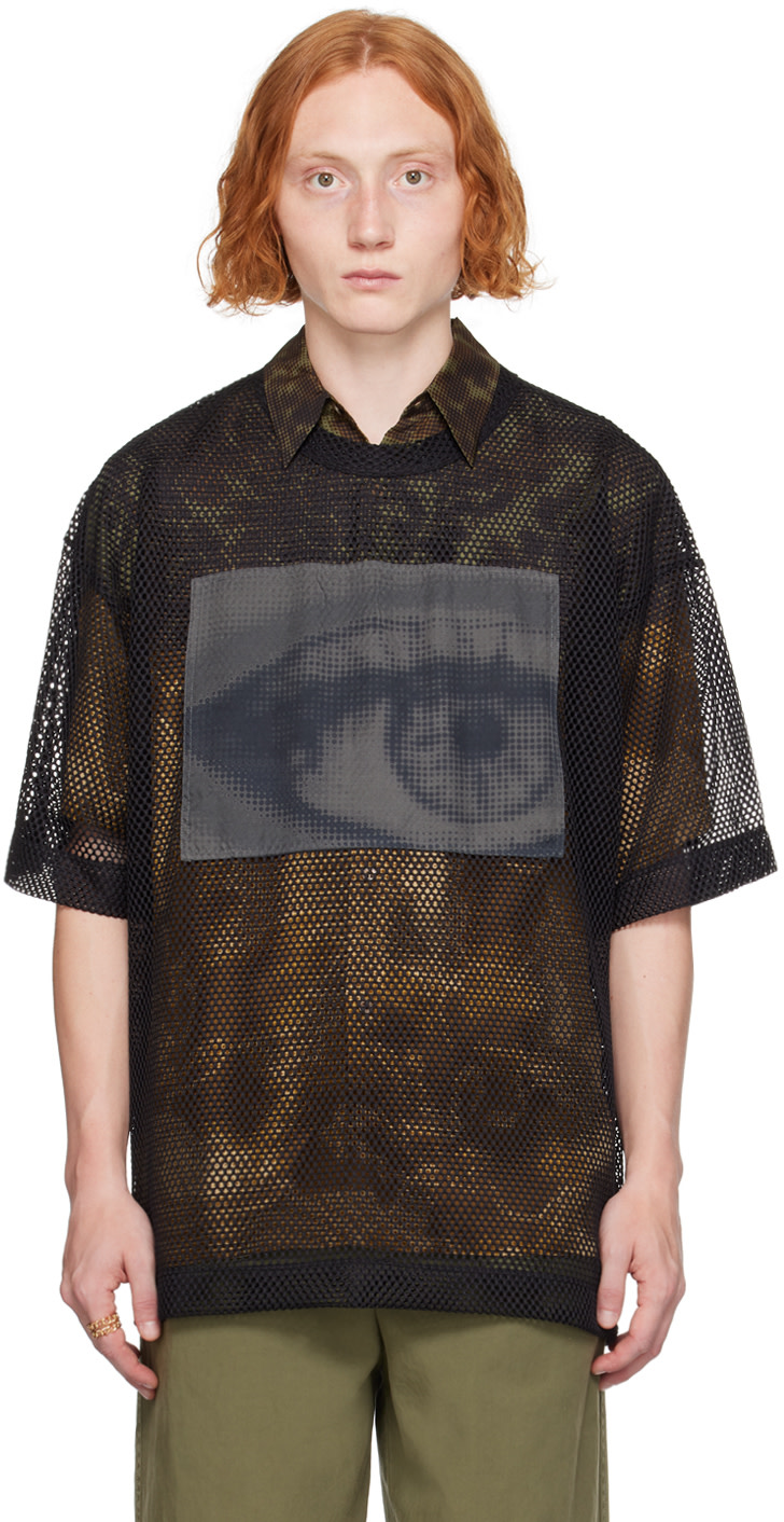Dries Van Noten: Black Patch T-Shirt | SSENSE Canada