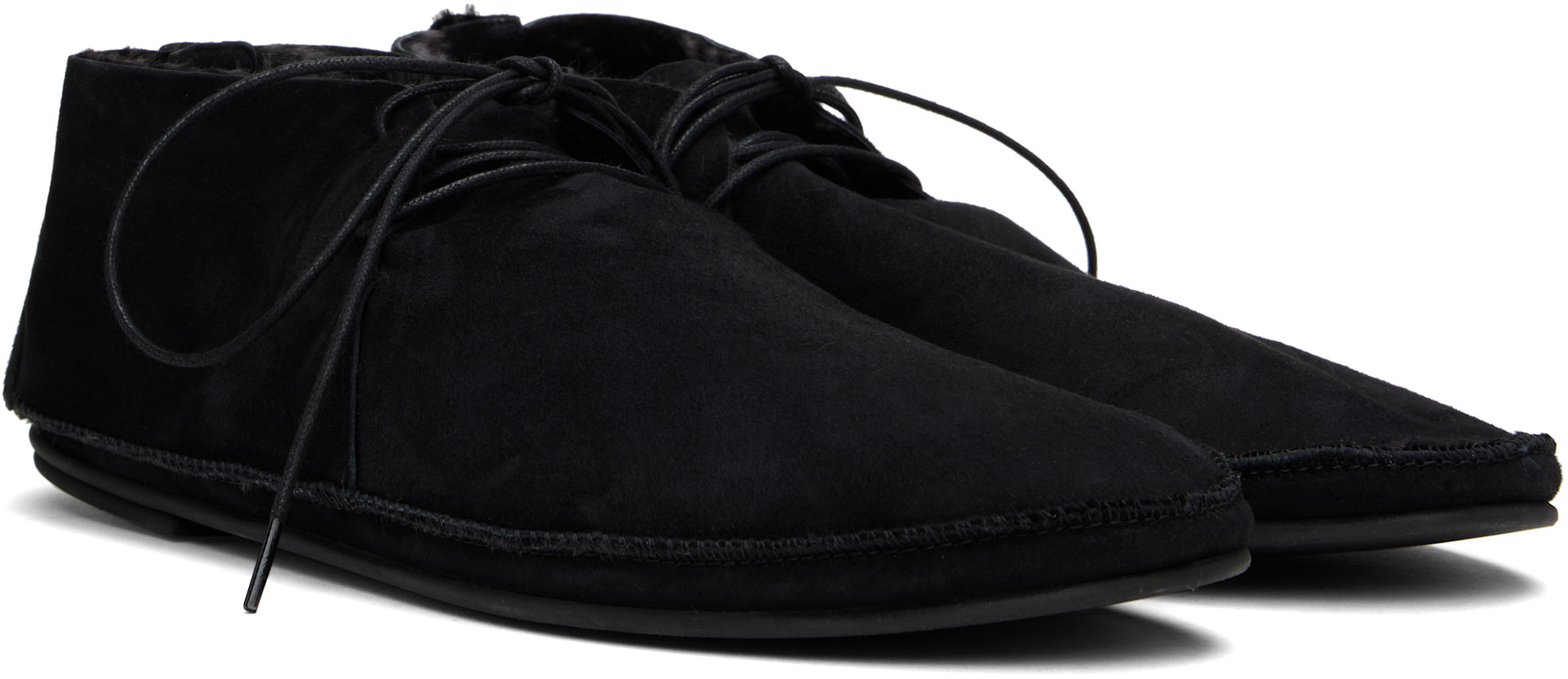 The Row: Black Tyler Lace Up Derbys | SSENSE