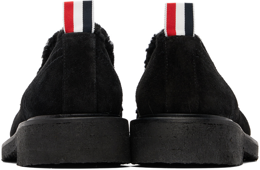 Thom Browne - Black Shearling Penny Loafers