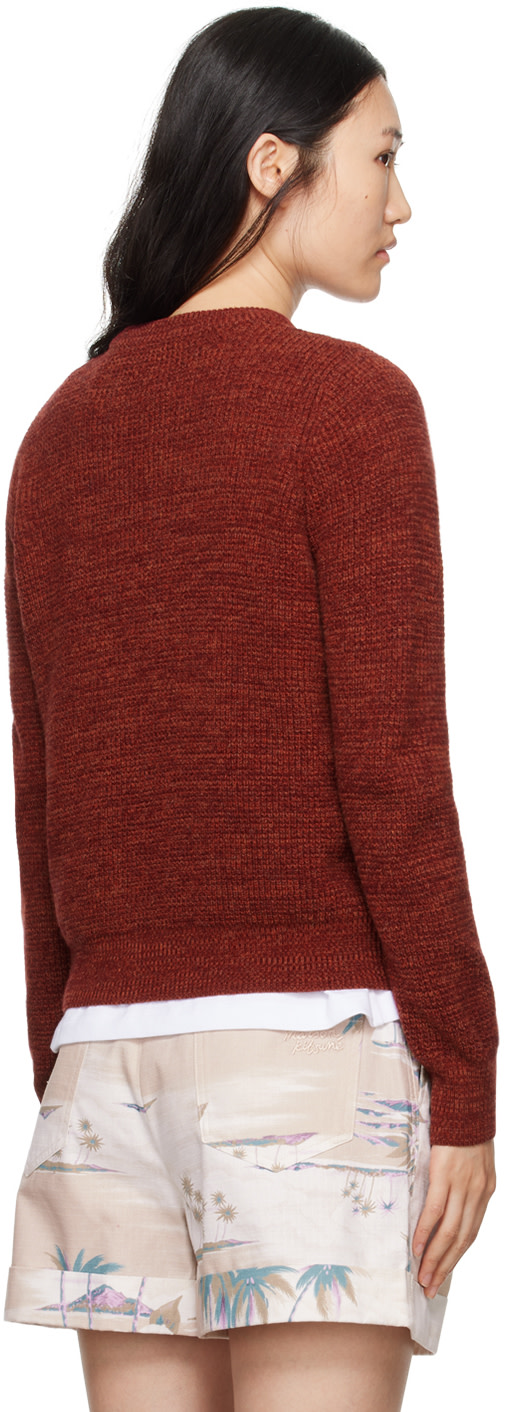 Maison Kitsuné - Pull décontracté rouge à logo calligraphié