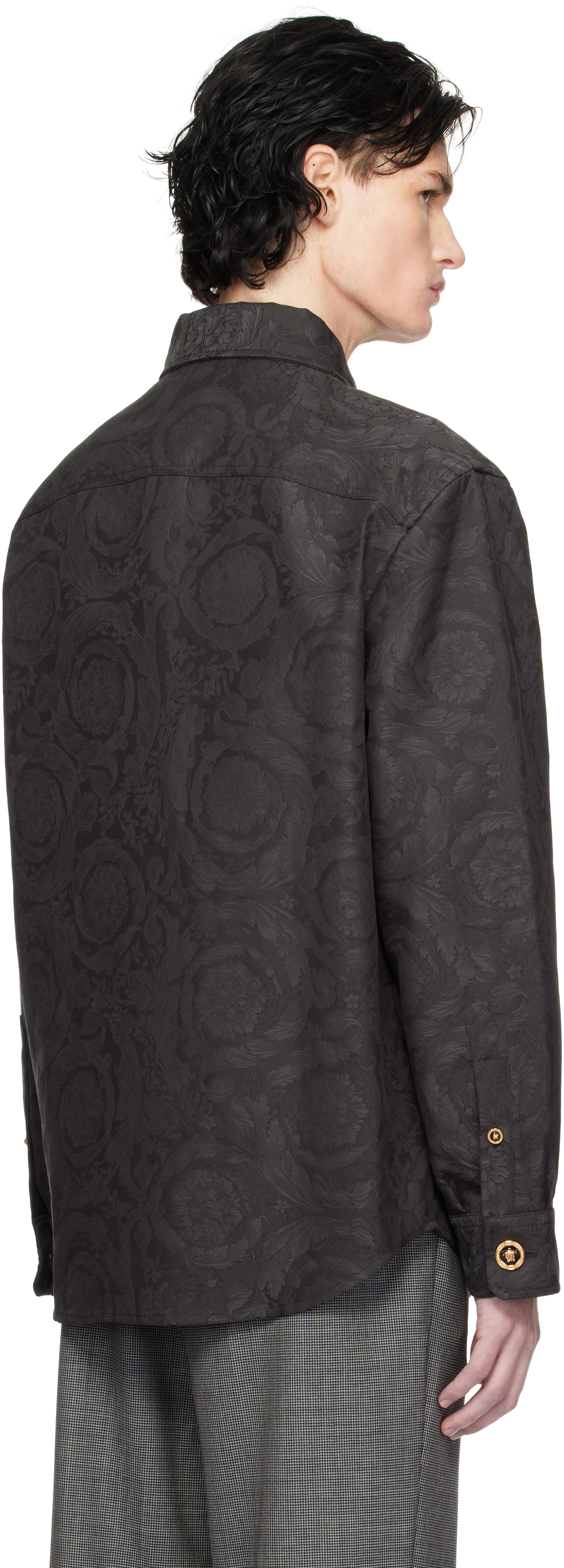 Versace - Gray Barocco Jacquard Overshirt