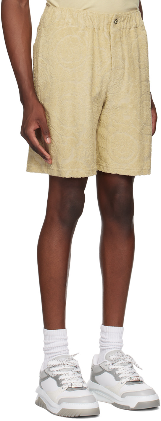 Versace - Beige Barocco Jacquard Shorts