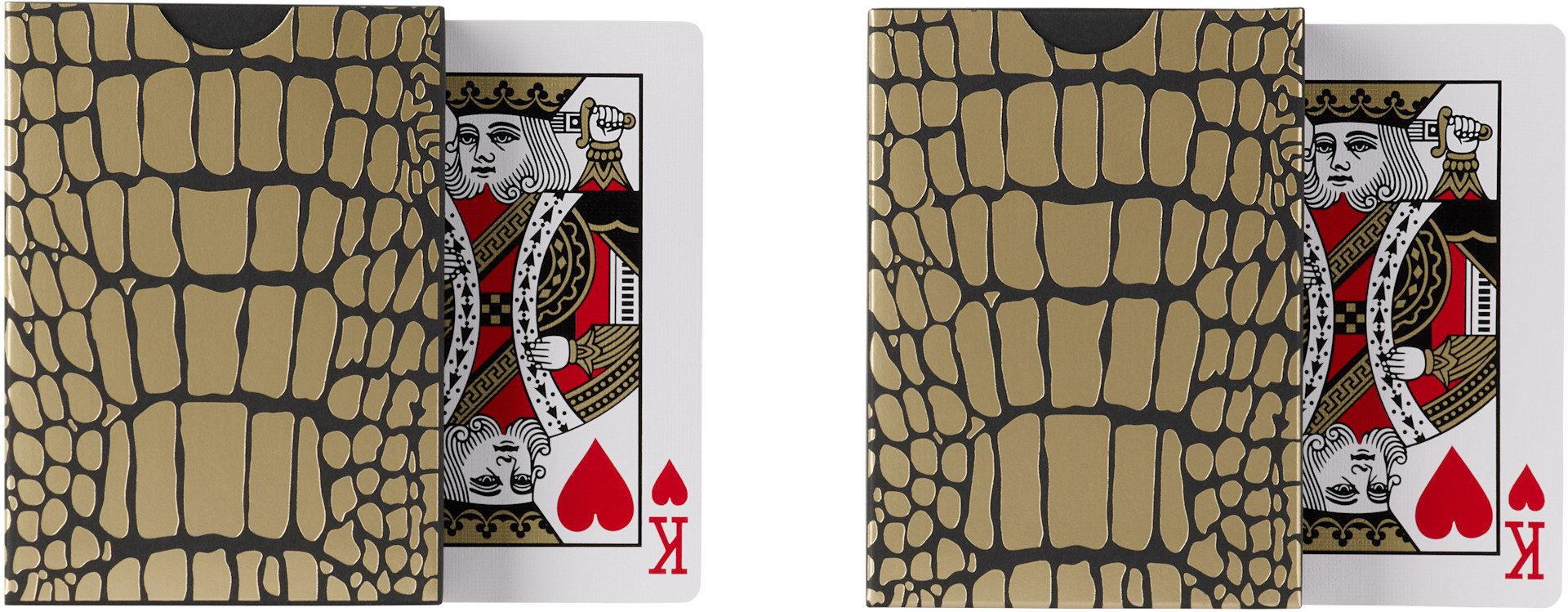 L'OBJET - Black Crocodile Playing Cards & Case Set