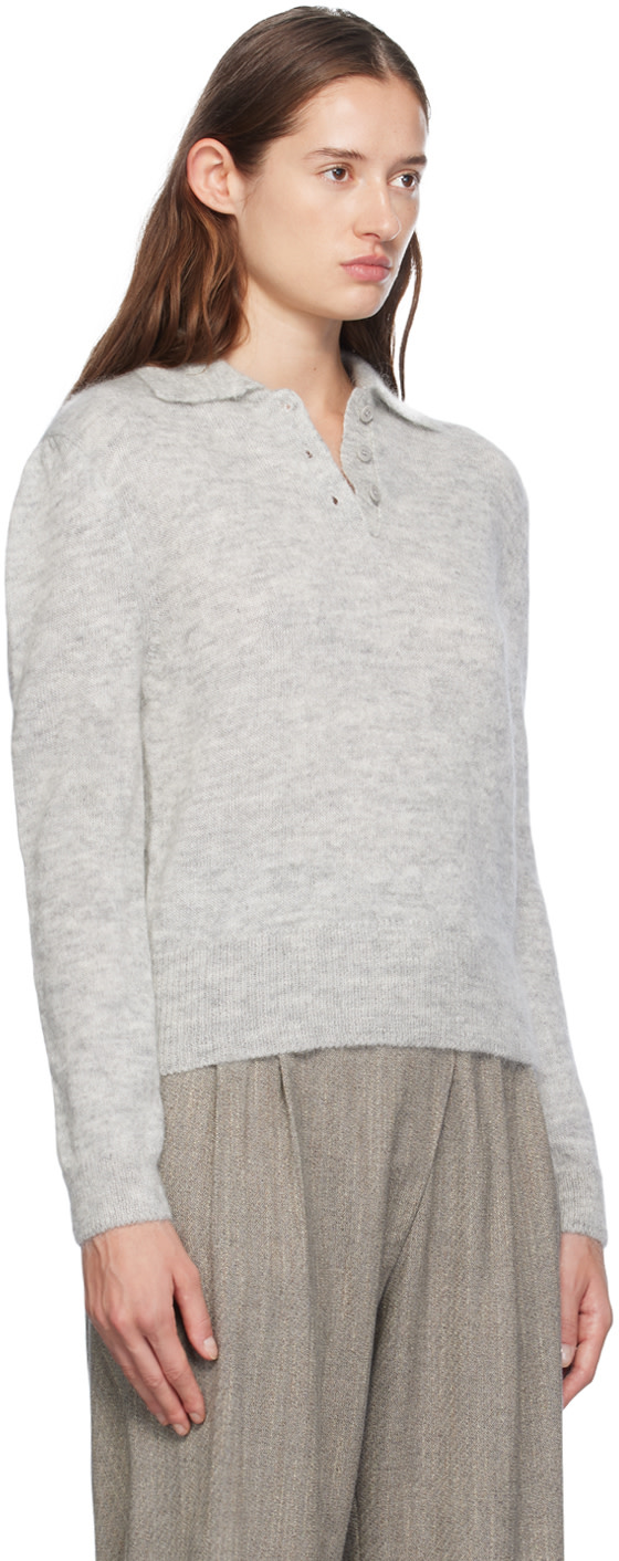 AMOMENTO - Pull gris en mohair