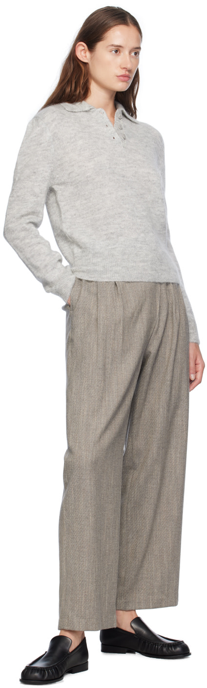 AMOMENTO - Pull gris en mohair