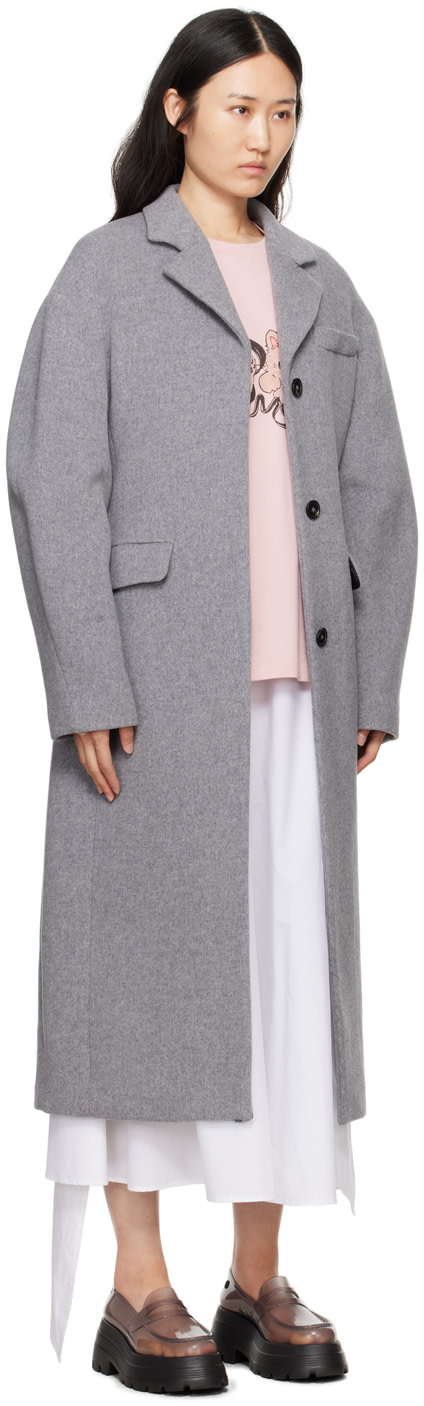 MSGM - Gray Dropped Shoulder Coat