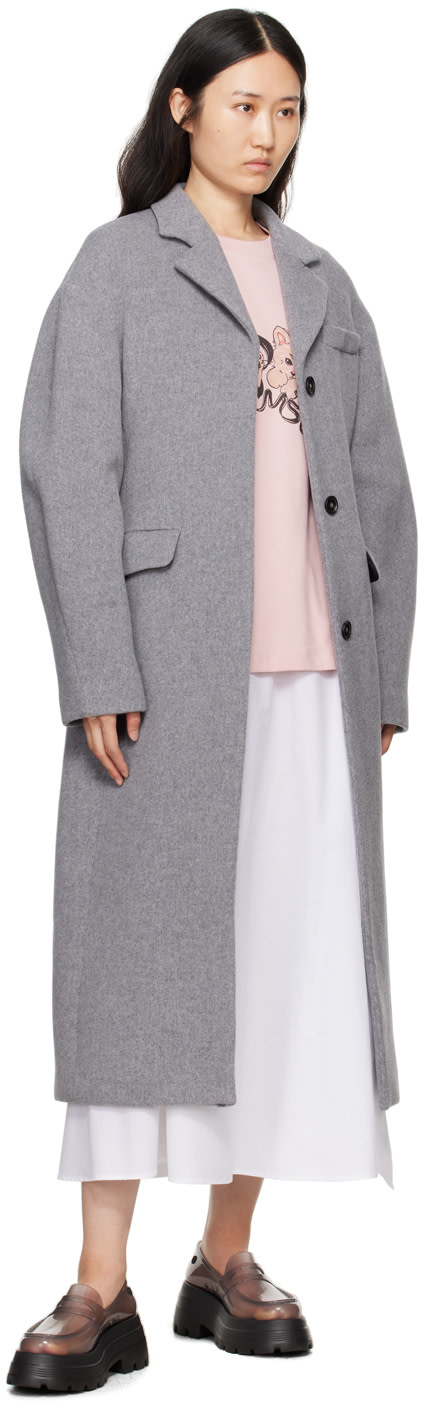 MSGM - Gray Dropped Shoulder Coat