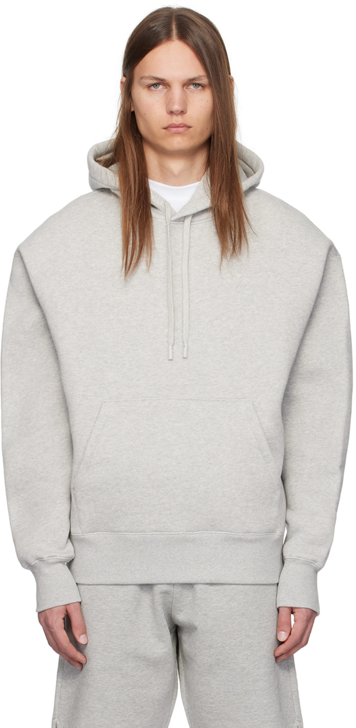 Ami Paris Grey Sweatshirt Ami Paris Ami De Coeur Half-Zip Boxy Fit