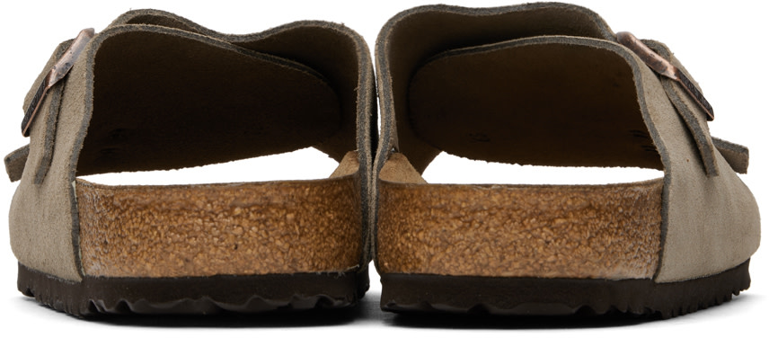 Birkenstock: Taupe Regular Zürich Sandals | SSENSE