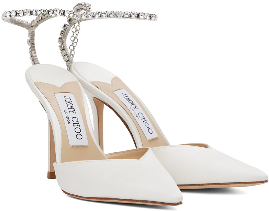 Jimmy Choo: White Saeda 100 Heels | SSENSE