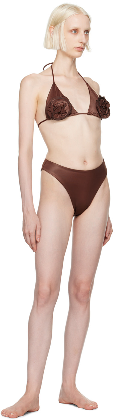 Magda Butrym - Culotte de bikini échancrée brune