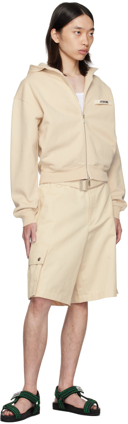 JACQUEMUS: La Casaコレクション ベージュ Le hoodie Gros Grain zippé