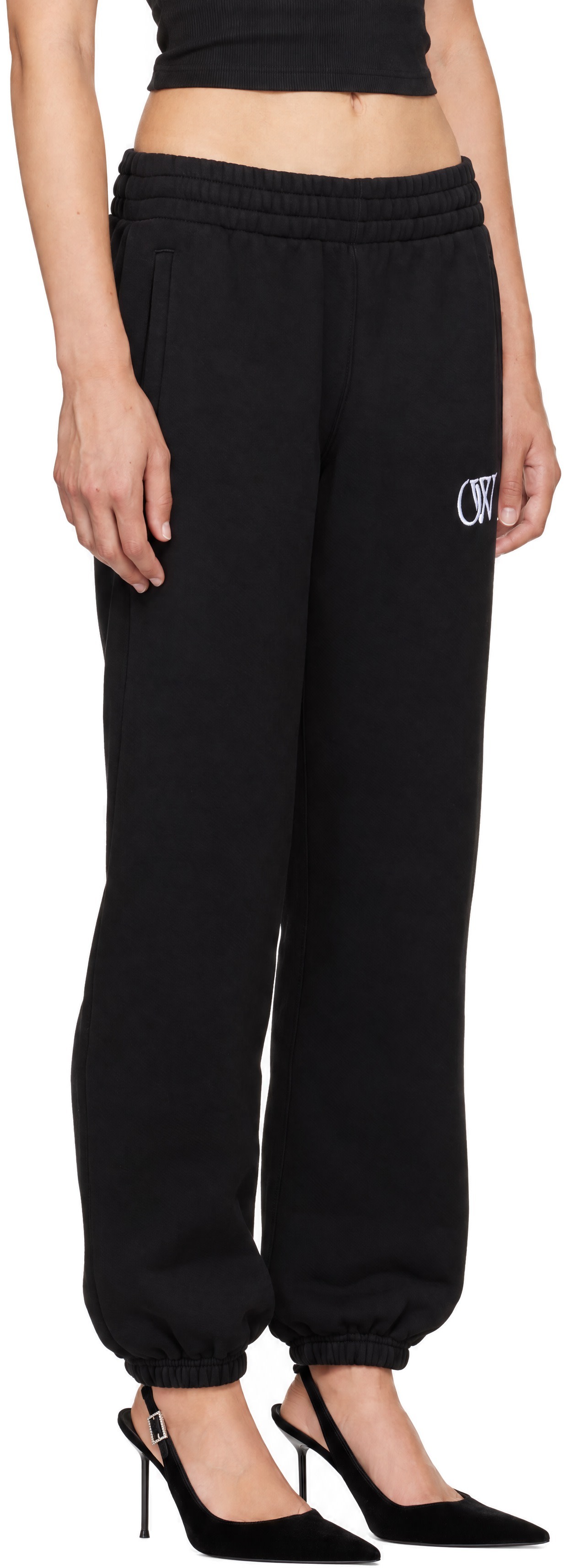 Off-White - Black Embroidered 'OW' Sweatpants