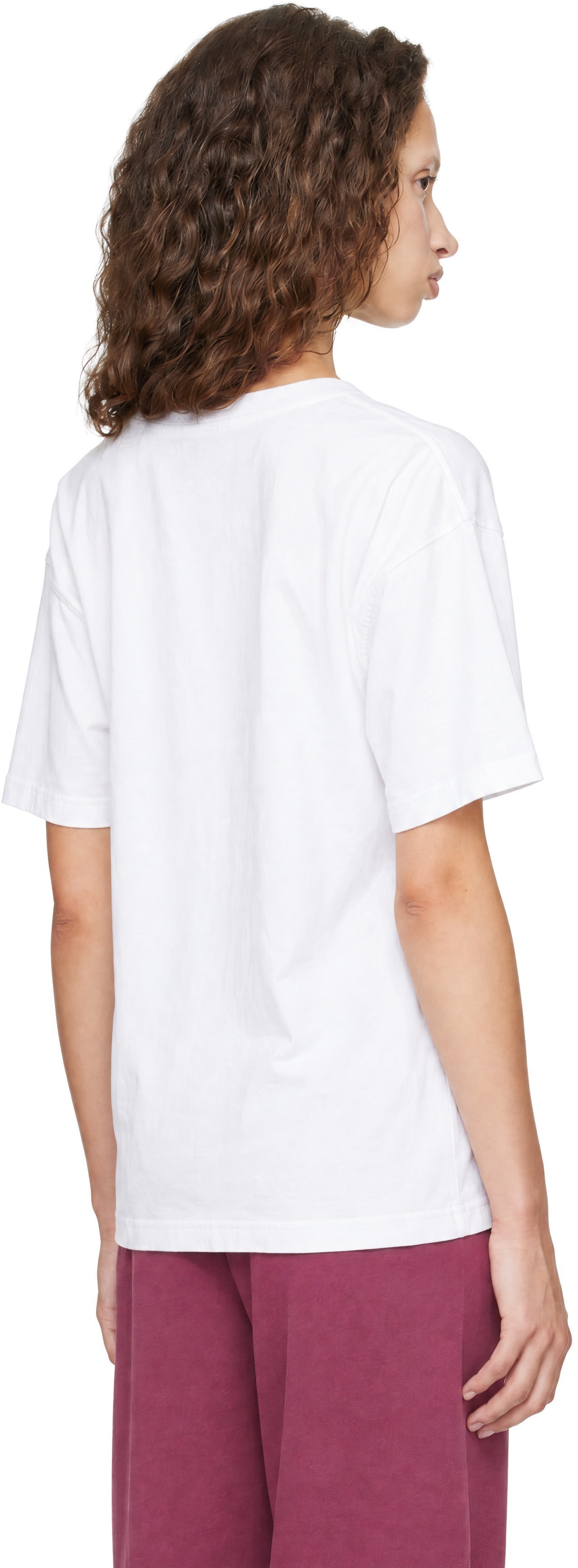 Off-White - T-shirt blanc à logo et à image de fleurs