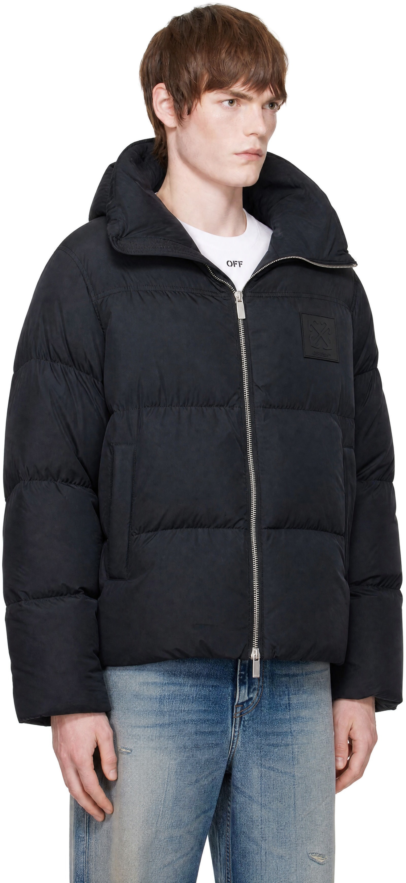 Off-White - Black Patch Arrow Down Jacket