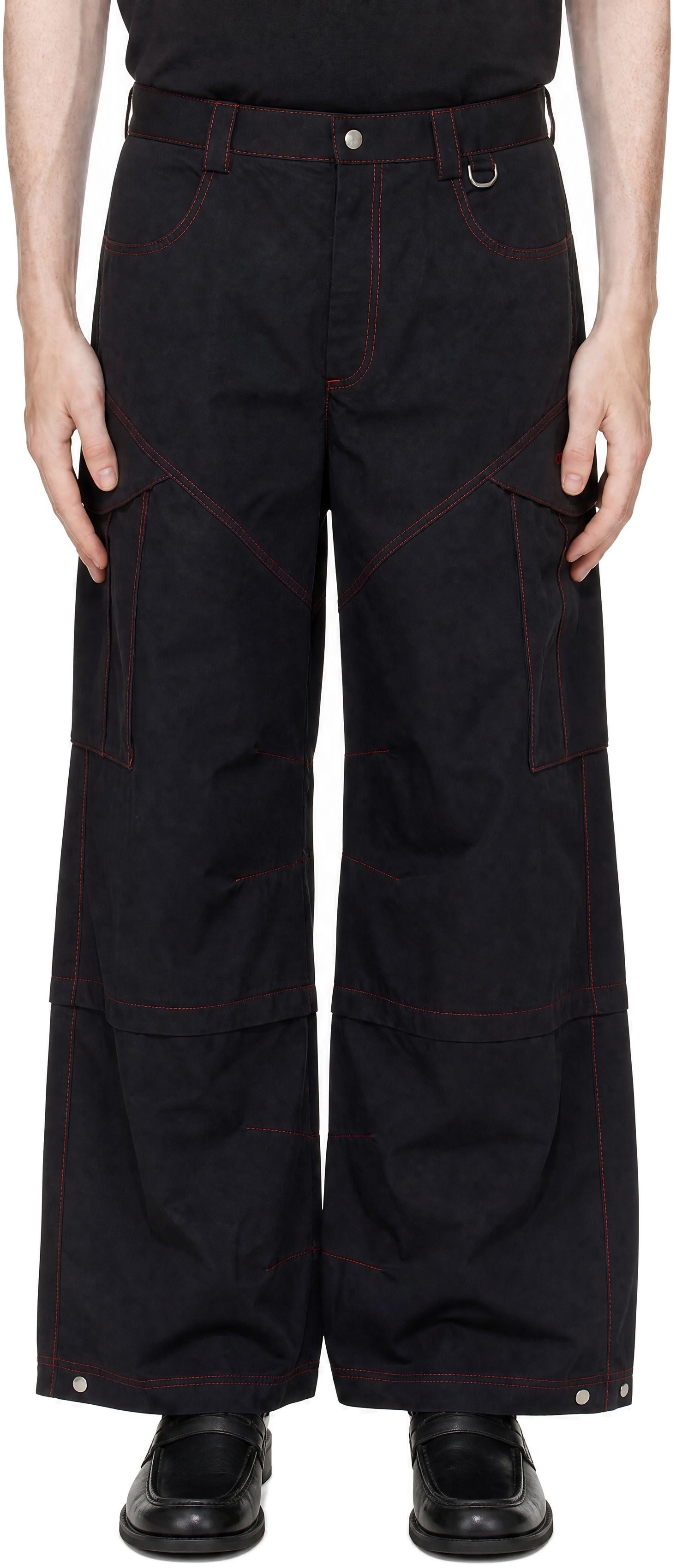 Off-White - Black Embroidered Twill Cargo Pants