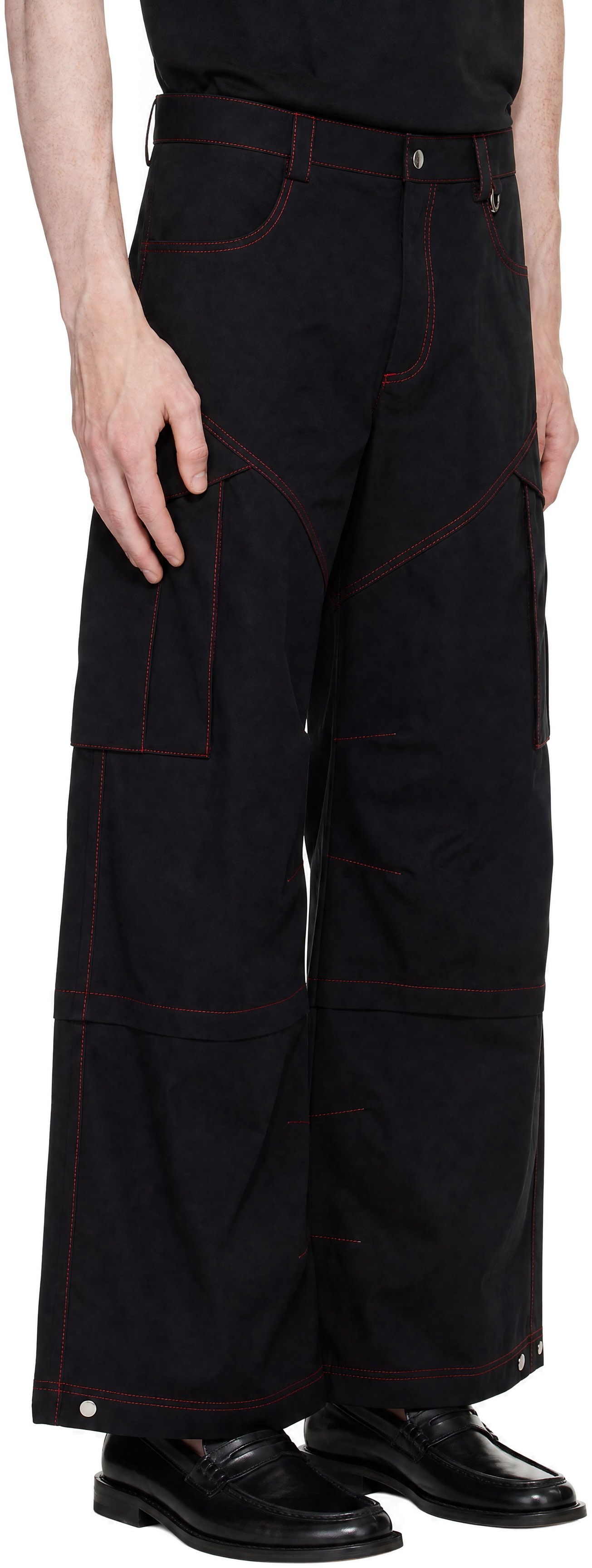 Off-White - Black Embroidered Twill Cargo Pants