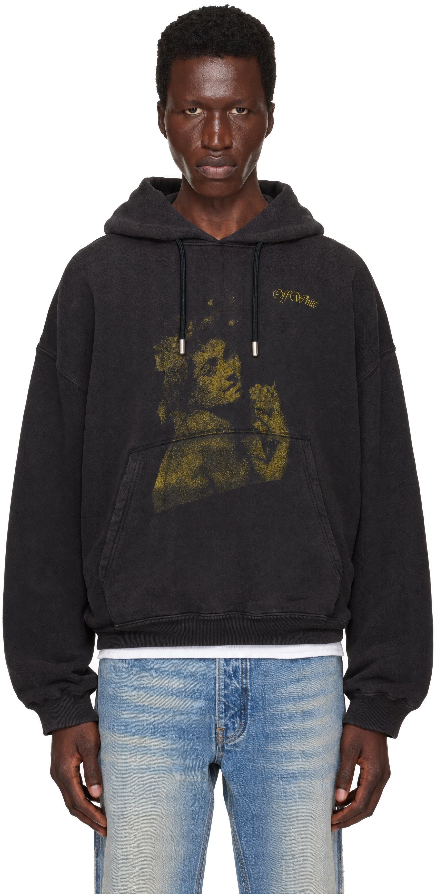 Off-White - Pull à capuche Blurred Bacchus noir