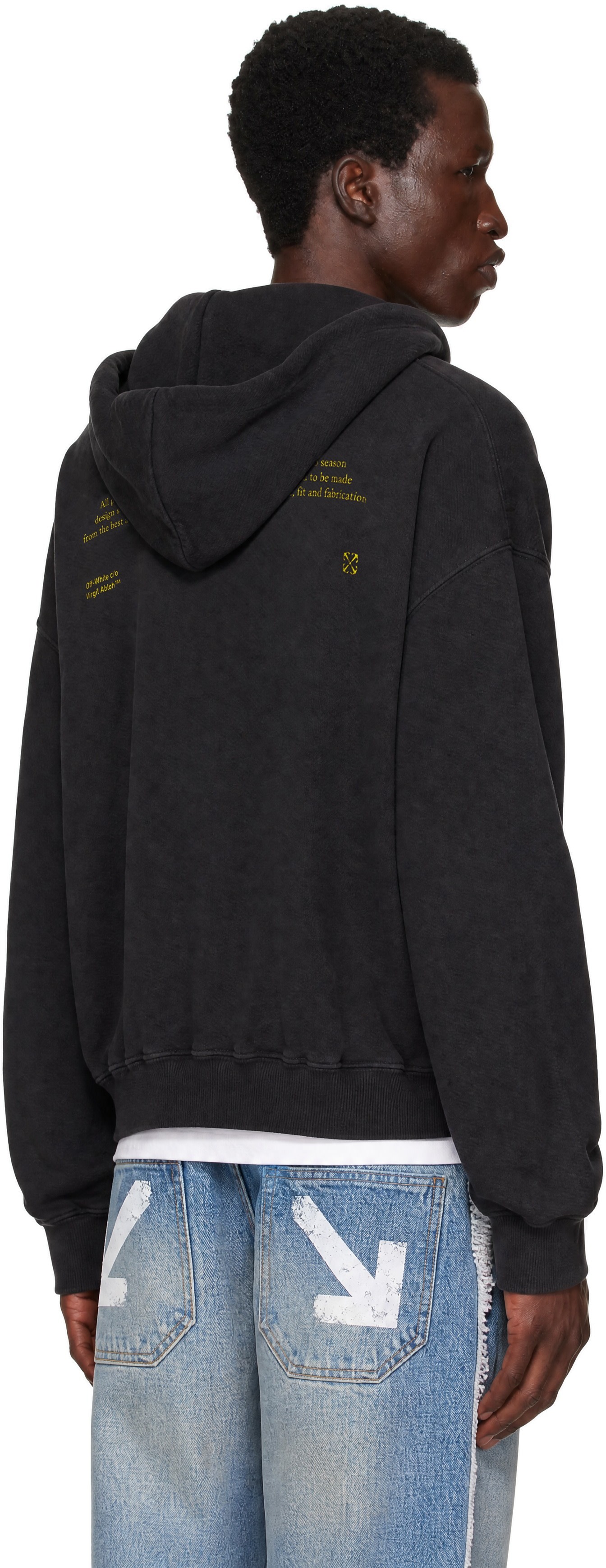 Off-White - Pull à capuche Blurred Bacchus noir