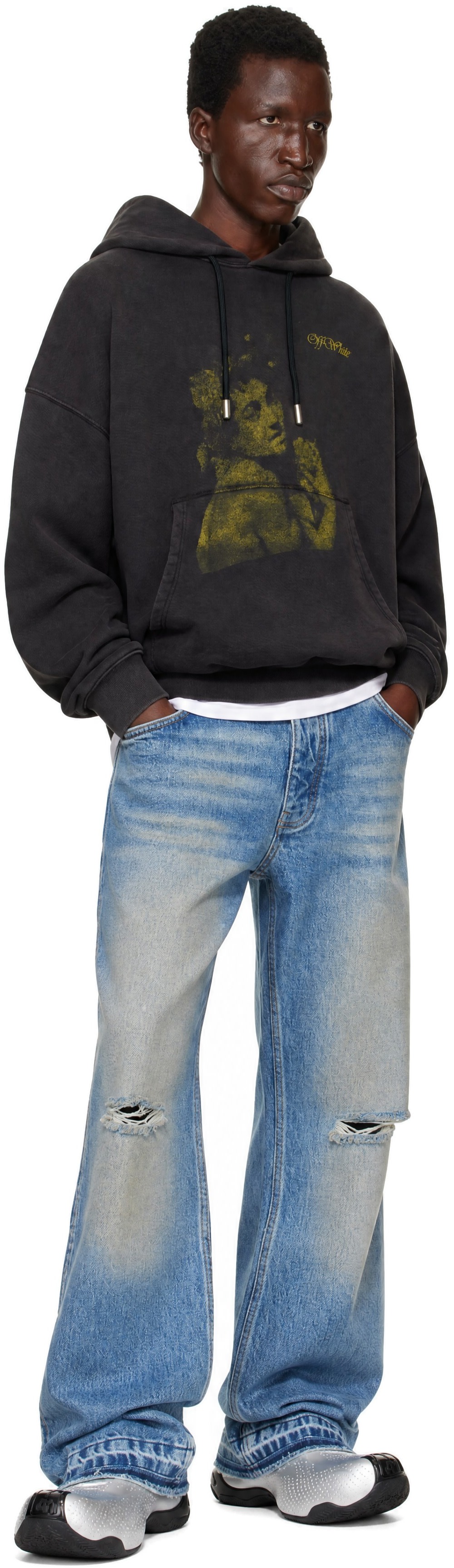 Off-White - Pull à capuche Blurred Bacchus noir