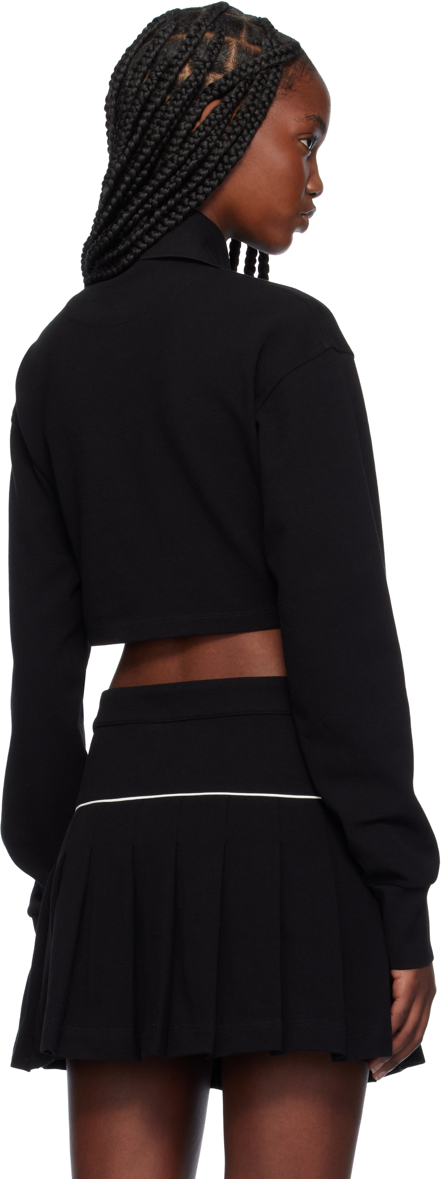 Palm Angels - Polo écourté noir à monogramme