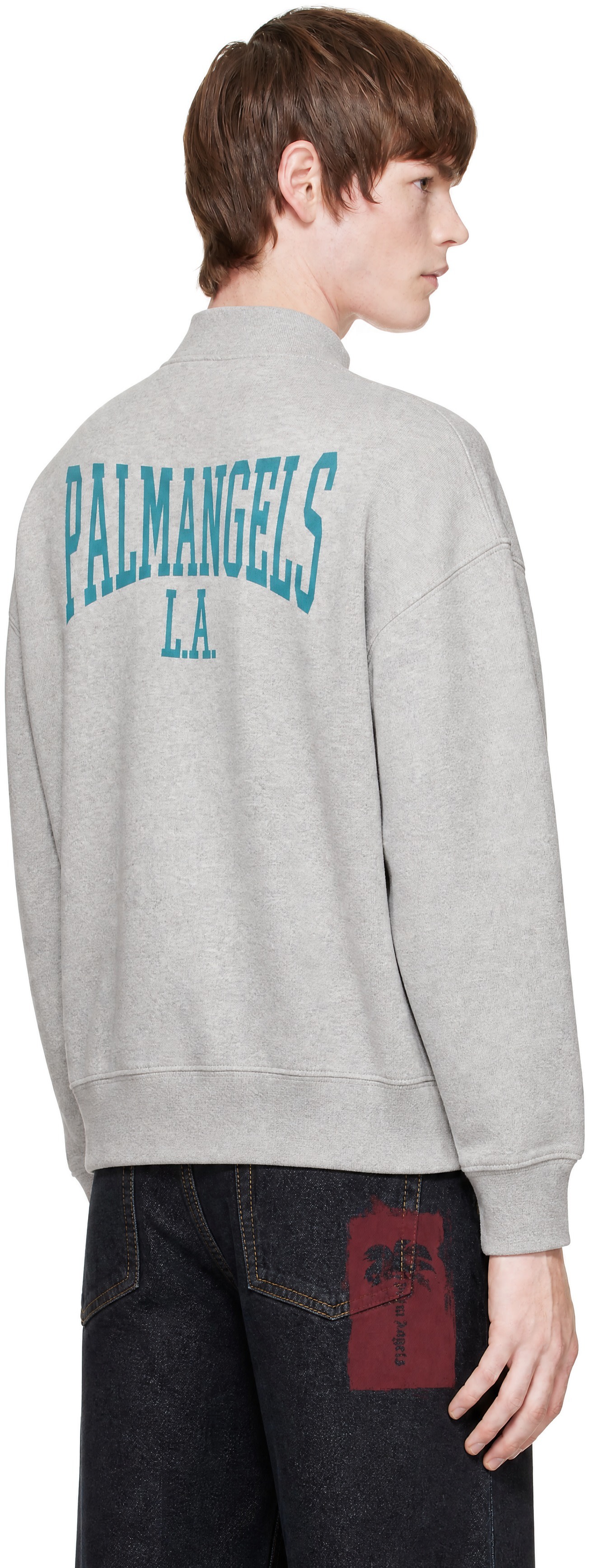 Palm Angels - Gray College Crew Sweatshirt